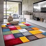 Paco Home Teppich Wohnzimmer Kinderzimmer Kurzflor Moderne 3D Optik Kariert...