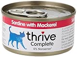 thrive Katze COMPLETE - 100% Katzenvollnahrung Sardine & Makrele in Soße (12-er...