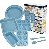 Aschef 7x Antihaft Silikon Backformen Brotbackform Kuchenform Muffinform mit...