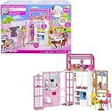Barbie-Haus mit 4 Spielbereichen, Küche, Bad, Schlafzimmer, Esszimmer, komplett...