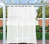 Clothink Outdoor Vorhang Wetterfest Mit Ösen Transparent, Outdoorvorhänge...