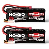 HOOVO RC Batterie 2S LiPo Akku 7,4V 5200mAh 80C Hardcase mit Deans Stecker...