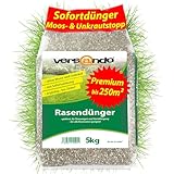 versando 5kg Rasendünger Frühjahr bis 250m²: verdrängt Moos und Unkraut für...