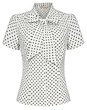Belle Poque Hemden für Damen Büro Arbeit Bluse Sommer Vintage Retro Kurze...