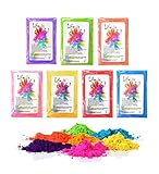 h2i Holi Pulver | 7 Farben x 100 g | 700 g buntes Farbpulver | Holi Color Powder...