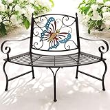 DanDiBo Baumbank Halbrund Wetterfest Metall Braun 96594 Gartenbank Viertelkreis...