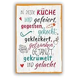 In dieser Küche wird gefeiert - Schild für Zuhause mit Zitat als Geschenk und...