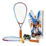 Speedminton 505586 FUN Set - Alternative zu Beachball/Federball inkl. 2 HELI...