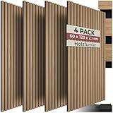tectake® 3D Akustikpaneele 120 x 60 x 2,1 cm, Holz Optik Paneele, Wandpaneele...