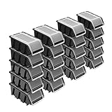 Stapelboxen Set – 20x Stapelbox mit Deckel 155x100x70 mm – Sichtbox...