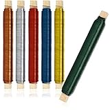 com-four® 6X Blumenwickeldraht-Set, Bindedraht in bunten Farben, auf Holzstab...