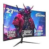 CRUA Gaming-Monitor 27 Zoll 2K 165Hz|144HZ Curved, QHD 1440P 1800R PC-Monitor, 1...