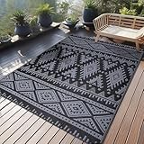 Homaxy Outdoor Teppich Wetterfest, Kunststoff Stroh Faltbar Waschbar...