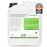 Flotex® 5L Teichklar Teichpflege & Brunnenreiniger, Algenvernichter für Teich...