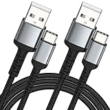 2m USB C Kabel 2Pack, Nylon USB A auf USB C 3A Ladekabel Typ C Schnellladekabel...