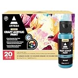 ARTEZA Acrylfarben Set, 60ml Flaschen, 20er-Set, wasserbasiert, mattes Finish,...