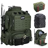 Goture Angelrucksack mit 4 Köderbox Angeln, 45-Liter Angelzubehör-Rucksack mit...