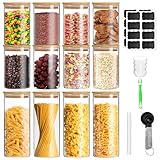 BJNN Vorratsgläser mit Deckel,Vorratsdosen Glas mit Deckel 12er Set Vorratsglas...