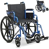 Safe Age® Rollstuhl - faltbares Leichtgewicht mit abnehmbaren Fußstützen -...