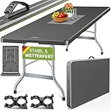 tillvex Gartentisch 220x70cm klappbar Kunststoff | Buffettisch mit Tragegriff |...