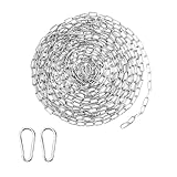 Edelstahlkette Meterware 1,5 mm, 6m Edelstahl Kette Mit Karabiner Stahlkette,...
