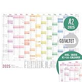 Häfft® Wandkalender 2025 A2 gefalzt (59,4 x 42 cm) 'Rainbow' Wandplaner mit...