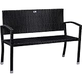 STILISTA 2-Sitzer Gartenbank aus UV-beständigem Polyrattan-Geflecht 122 x 52 x...