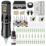 Solong Tattoo Maschine Set Profi, Rotary Wireless Tattoo Pen Gun Kit mit 1800mAh...