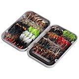 Bassdash Fliegenfischen Fliegen Set Forellenbarschangeln mit Fliegenbox,...