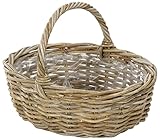 Dehner Rattan Planzkorb mit Henkel, ca. 46 x 39 x 18 cm, Rattangeflecht,...
