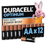 DURACELL Optimum AA-Batterien (12er-Pack) – Alkaline-Batterien 1,5 V