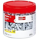 fischer Spreizdübel SX Plus 6 x 30, handliche Runddose mit 200 Nylondübeln,...