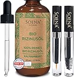 BIO RIZINUSÖL 100% REIN Kaltgepresst | Wimpernfläschen Kit | Für Haare...