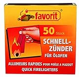 Favorit 3985059 Ölofenschnellanzünder mit integriertem Streichholz 50 Stück