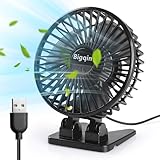 Bigqin USB Ventilator, Mini Tischventilator Fan Lüfter mit 3 Geschwindigkeiten,...
