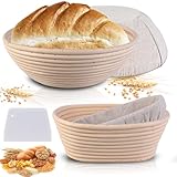Herboom 2er-Set Gärkorb zum Brotbacken, Runde und Ovale, Brot Backen Zubehör,...