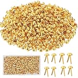 300 Stück Musterbeutelklammern Metall, Gold Rundkopfklammern 8 * 16mm, Mini...