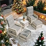 Gotland Rattan Gartenmöbel Set Lounge Möbel Outdoor, Verstellbares 2-Sitzer...