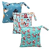 HOTLIKE Wetbag, Nassbeutel, 3 Stück Windeltasche Wickeltasche, Nasstaschen...