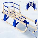 Laneetal Davoser Schlitten faltbar, Holzschlitten 110 cm, Kinderschlitten mit...