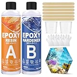 KOPOZA Epoxidharz mit Härter 474ml / 16oz, Hochglanz Epoxidharz Set - 1: 1...