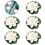 SHOWHEEL 5 Stück Schwimmende Blumen,Künstliche Seerosen,Seerose...