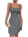 GORGLITTER Damen Geblümt Freizeitkleid Ärmellos Sommerkleid A Linie Bohokleid...