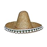 Party Discount NEU Hut Sombrero aus Stoh, bunt, ca. 50cm