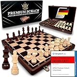 APEQi® Premium Schach - Schachspiel Holz HOCHWERTIG - Massivholz, 38x38cm, 2...