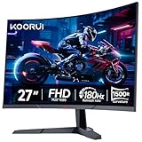 KOORUI 27 Zoll Curved Gaming Monitor 180Hz, 1ms, 1920x1080, FHD, 1500R,...