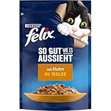FELIX So gut wie es aussieht Katzenfutter nass in Gelee, mit Huhn, 26er Pack (26...