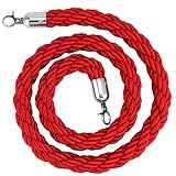 QWORK® 1.5 m Rotes Flexibarrier Absperrkordel, Kordel für Warteschlangen, für...