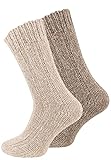 VCA 2 Paar Norwegersocken (Wollsocken), Stricksocken für Damen und Herren,...