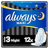 Always Maxi Binden Damen Gr. 3, Night (12 Damenbinden mit Flügeln) weich und...